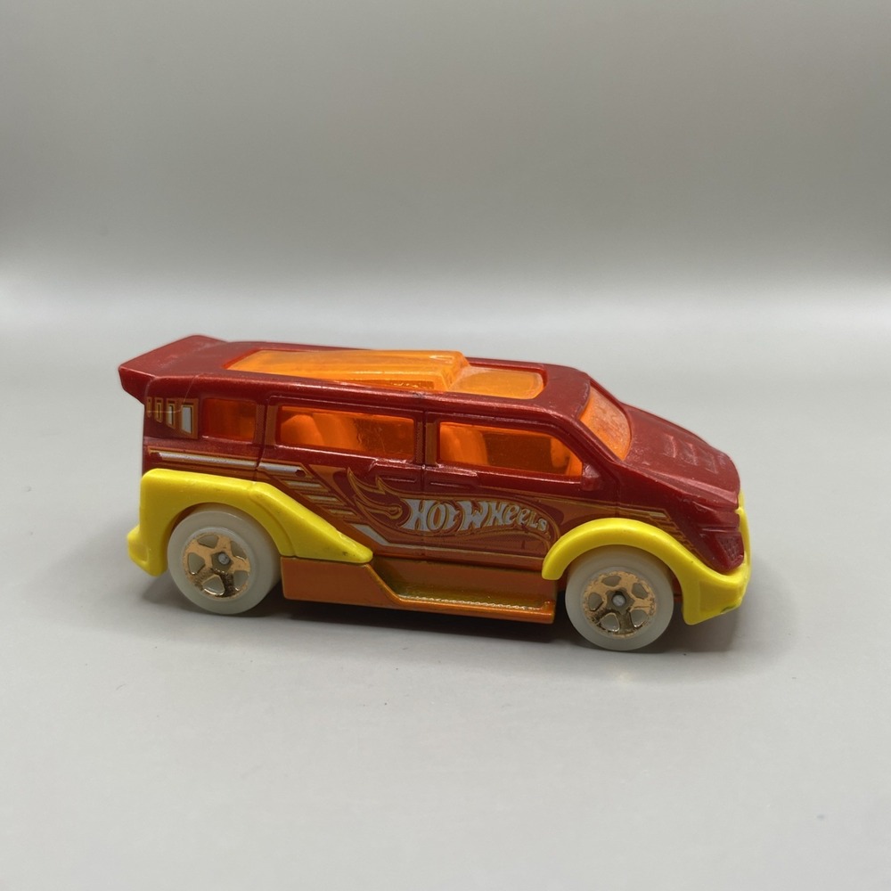 2012 Hot Wheels Speedbox Red 1:64 Diecast 2 3/4" Van With Orange Yellow